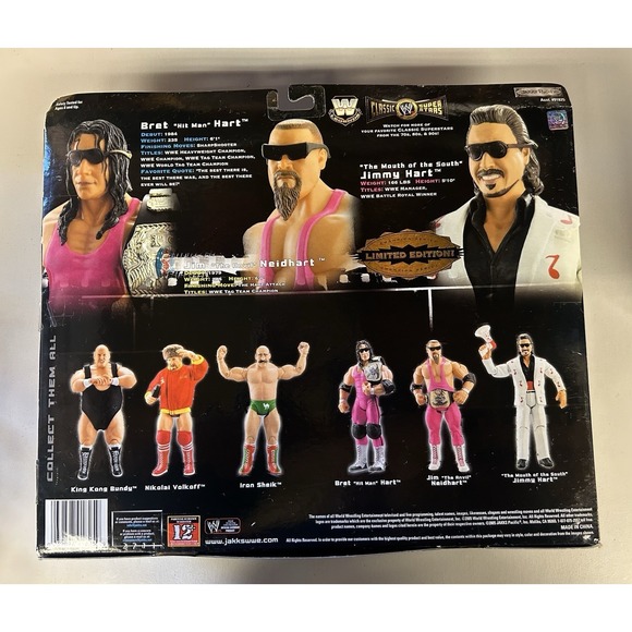 WWE Classic Superstar Brett Hart - Jim Neidhart- Jimmy Hart 3 Pack - Picture 2 of 2